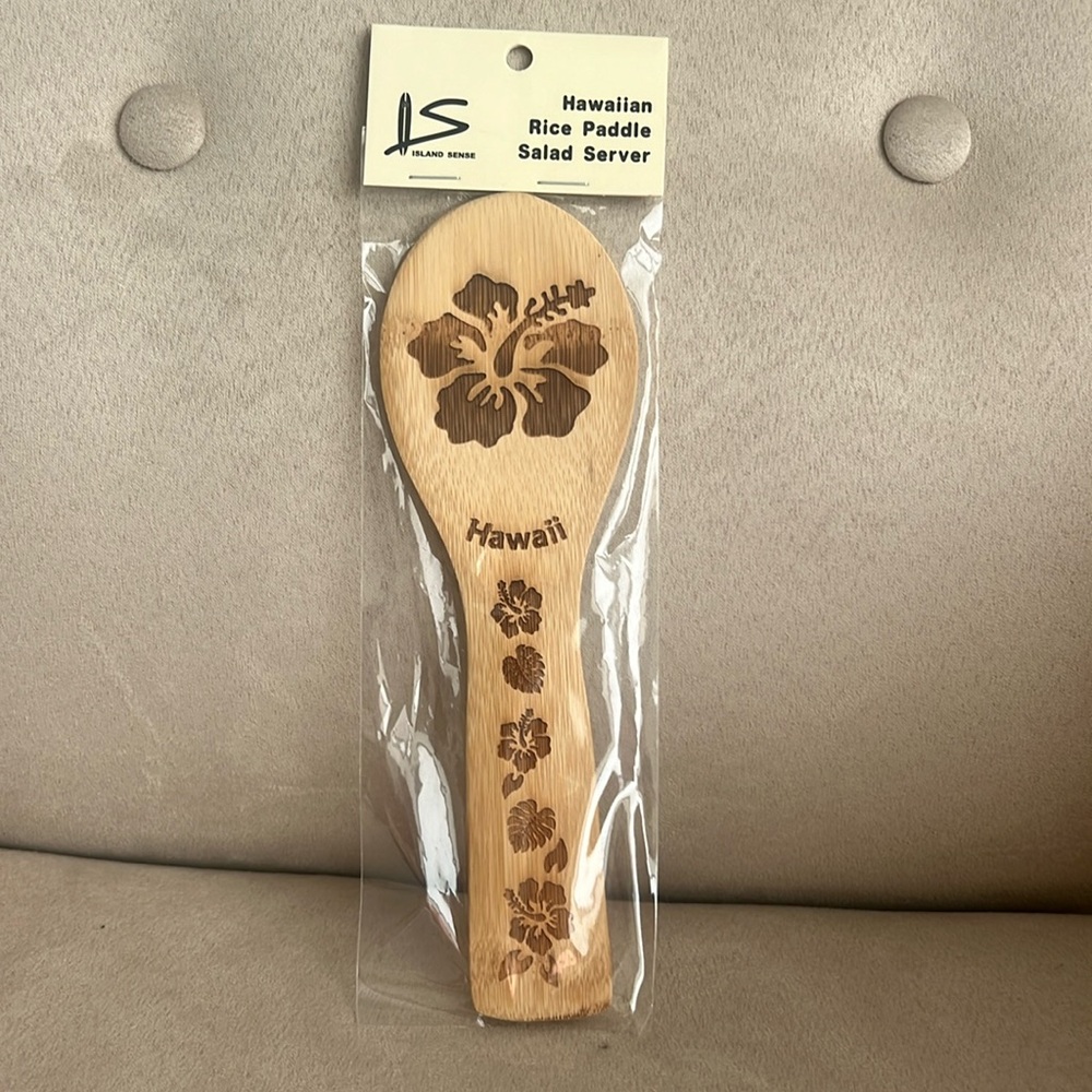 New Wooden Hawaiian Rice Paddle/Salad Server